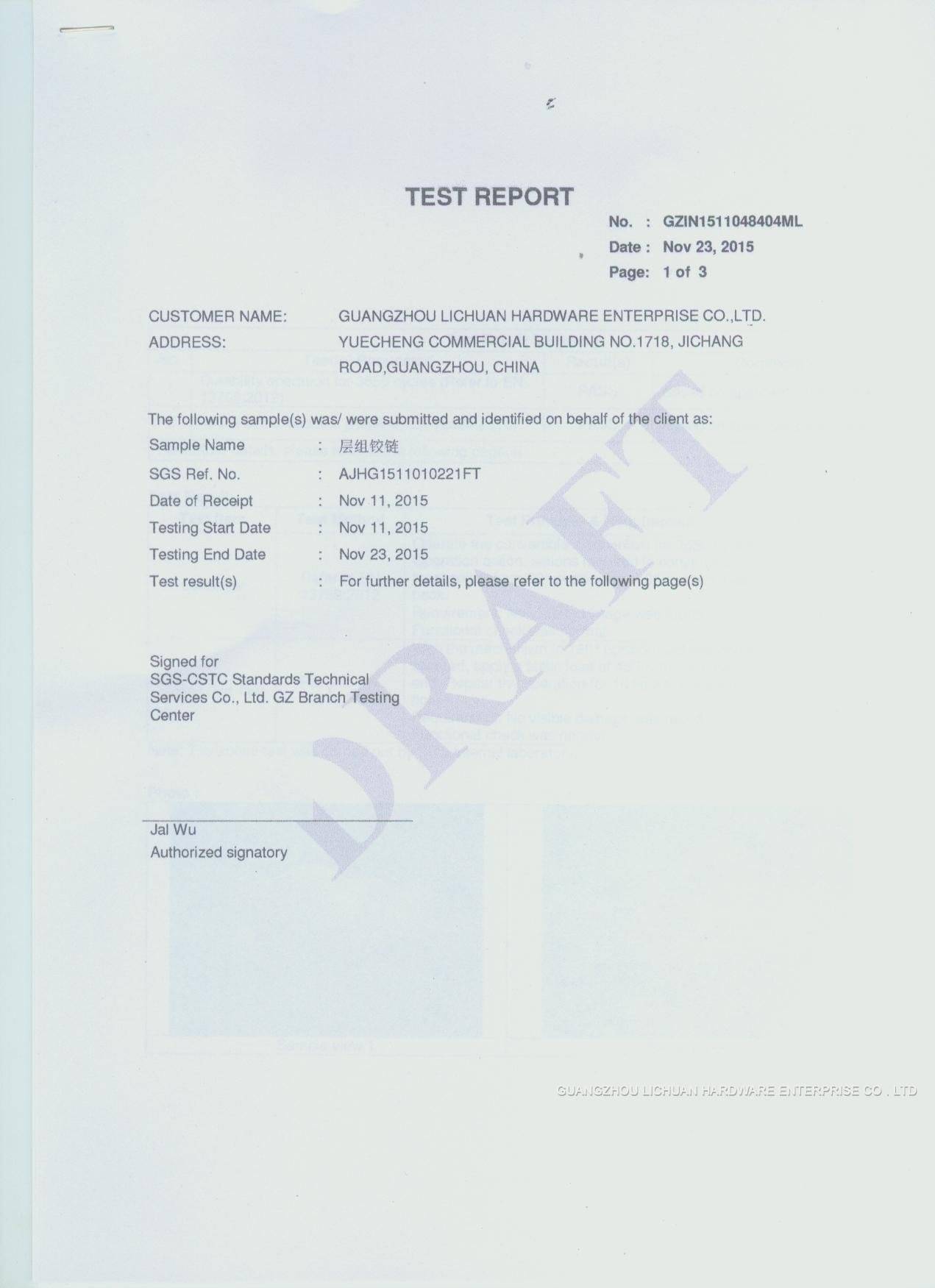 SGS TEST REPORT 4