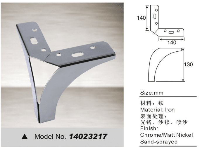 Y shape leg with iron for sofa bed