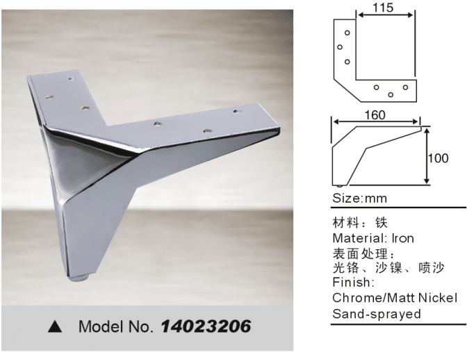 New design Y shape leg with chrome for sofa