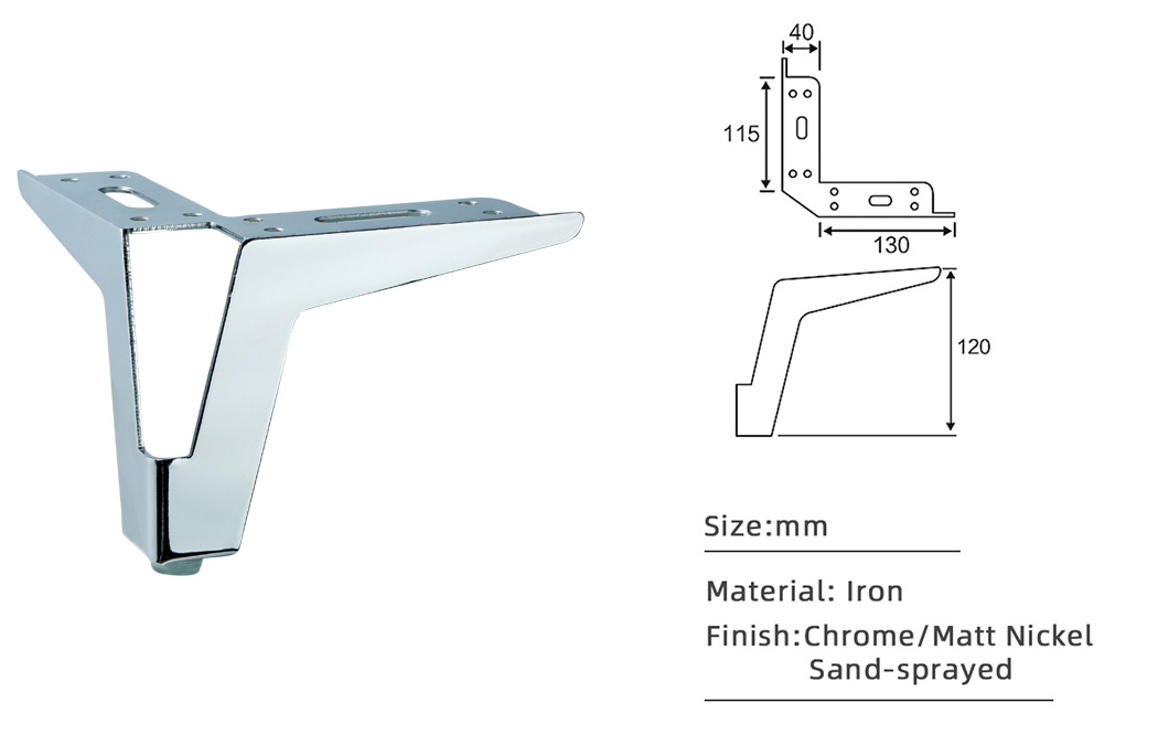 120mm metal sofa leg