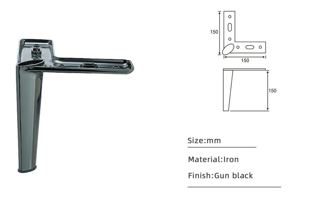 150mm Y shape iron metal sofa leg