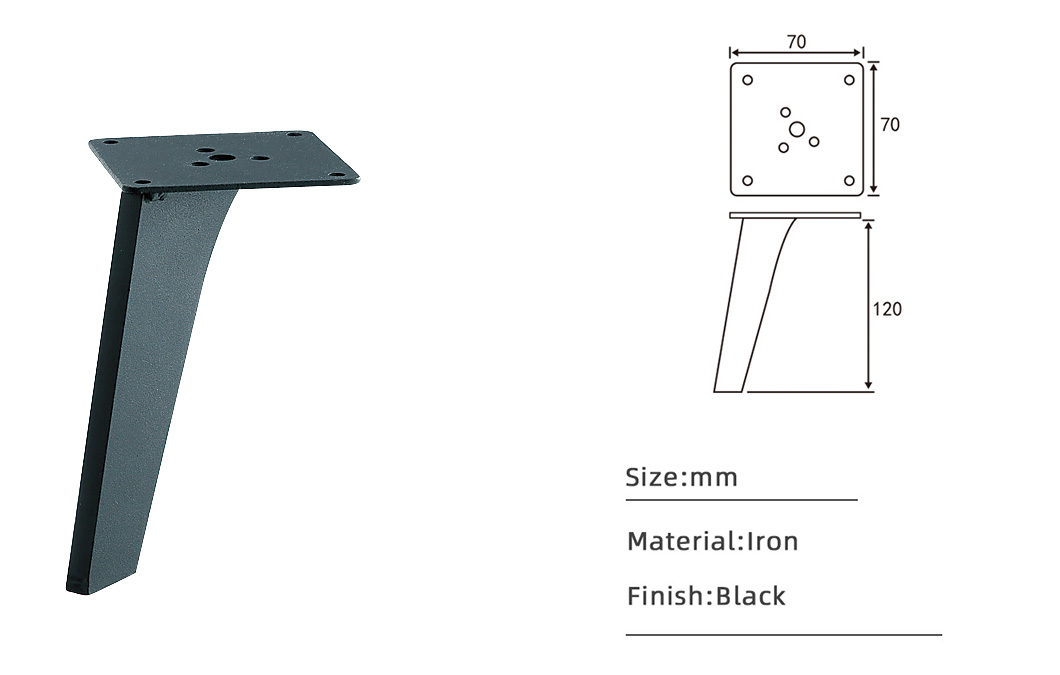 120mm metal black iron foot