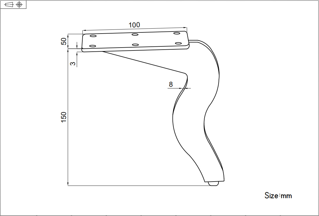 furniture legs and feet with iron