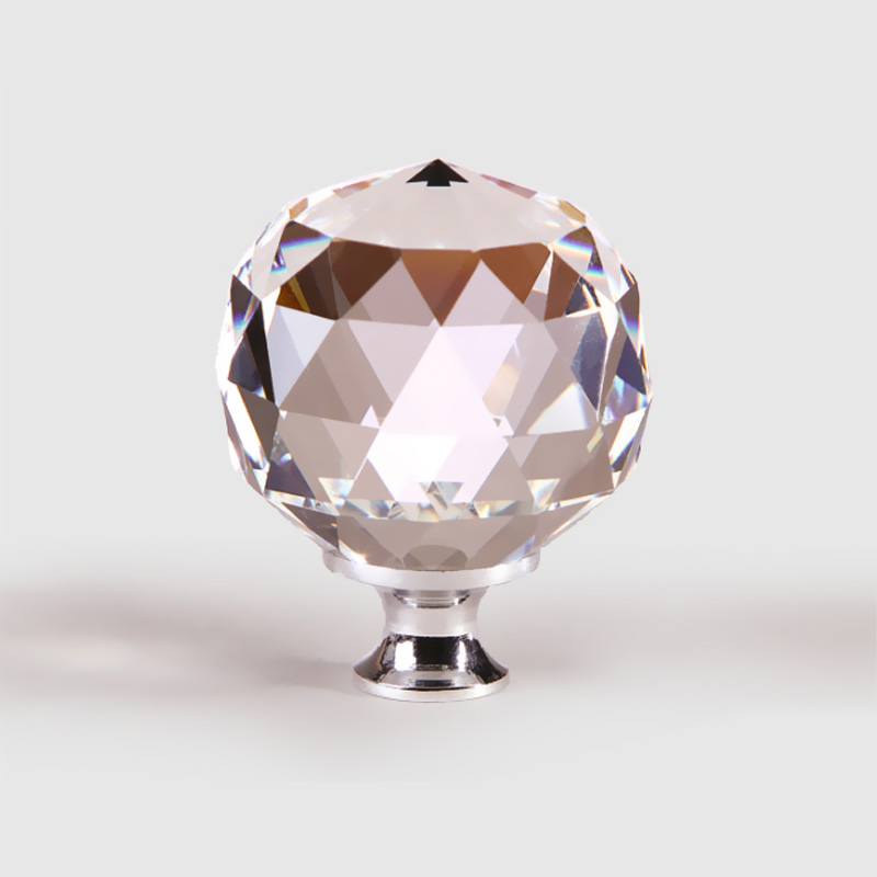 Diamond Crystal Glass Clear Cabinet Knob Handle 110